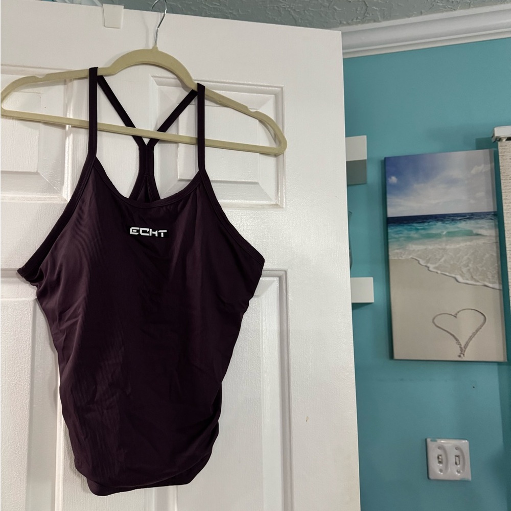 ECHT Women's Dark Purple Strappy Tank Top